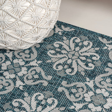 Amora Traditional Mediterranean Tile Design Indoor/Outdoor Area Rug